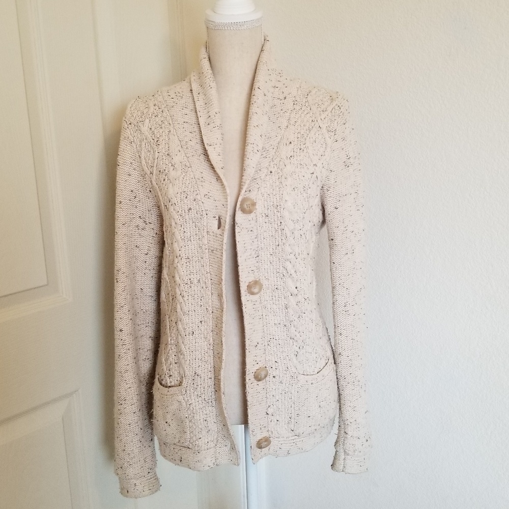 Eddie Bauer Knit Cable Cream Sweater